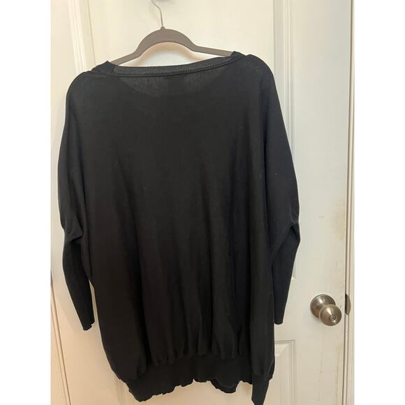 Planet By Lauren G Pima Cotton Sweater OS Boho Lagenlook Comfy Black Luxury - Picture 2 of 6